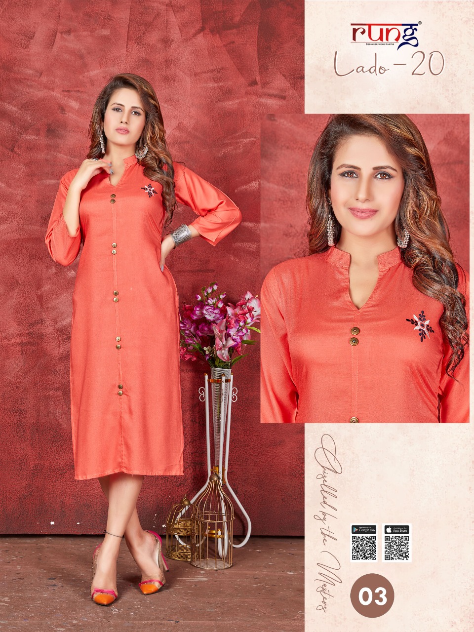 Rung Lado  Vol 20  Casual Wear  Kurti Wholesaler In Surat