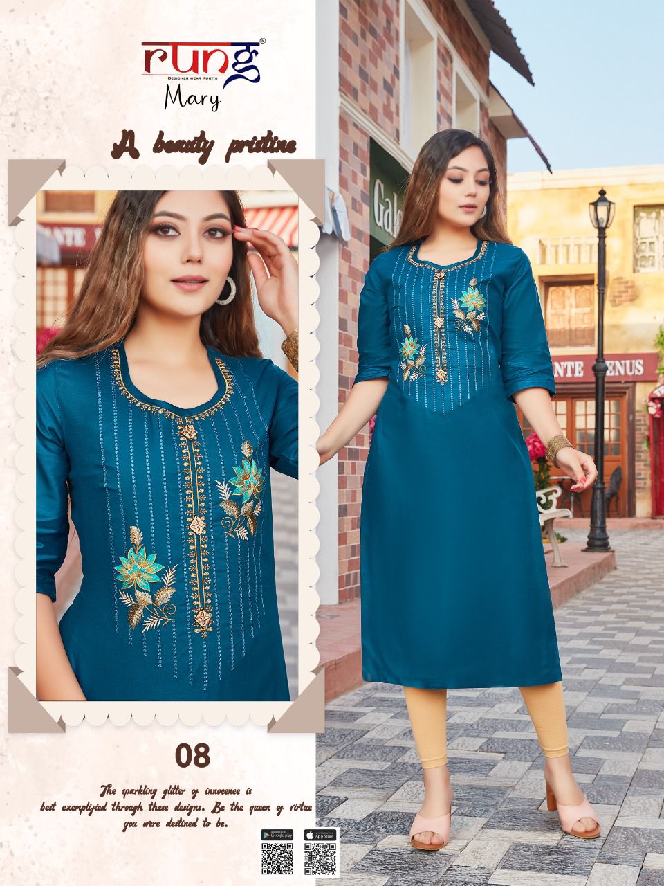 Rung Mary Ethnic Wear Embroidery Kurti Catalog