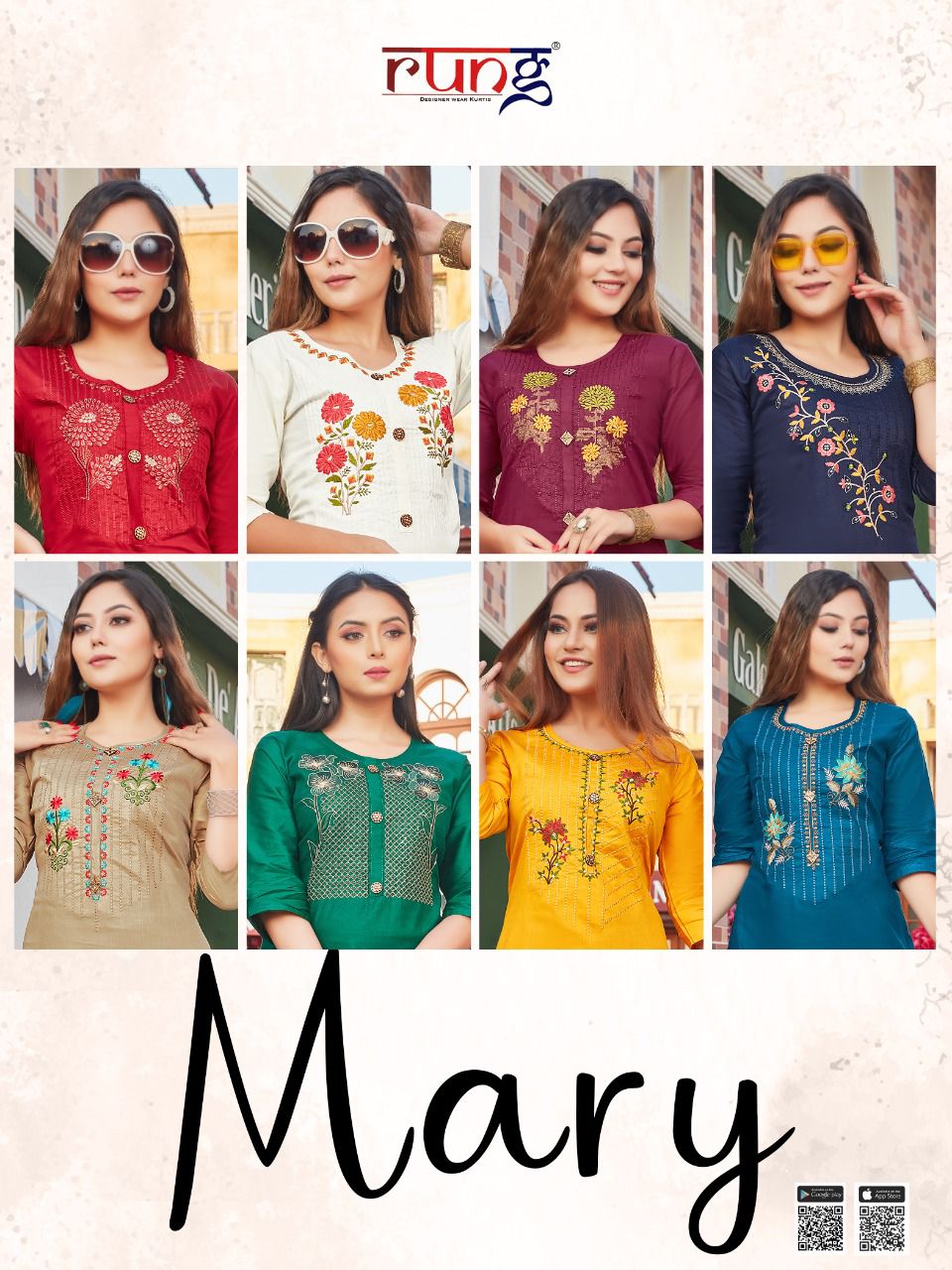 Rung Mary Ethnic Wear Embroidery Kurti Catalog