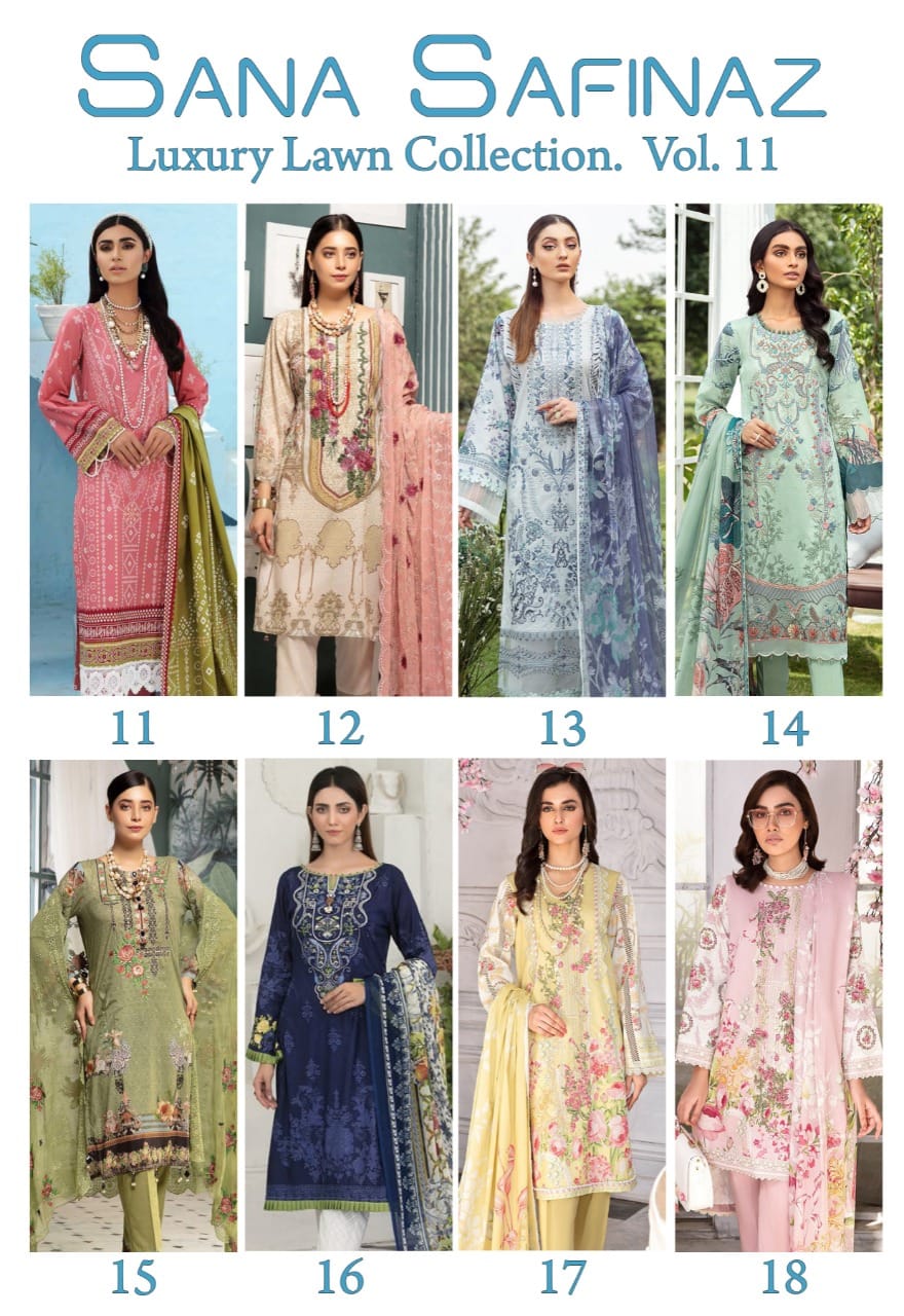 Sana Safinaz Luxury Lawn Collection Vol 11 Cotton Dress Material Catalog