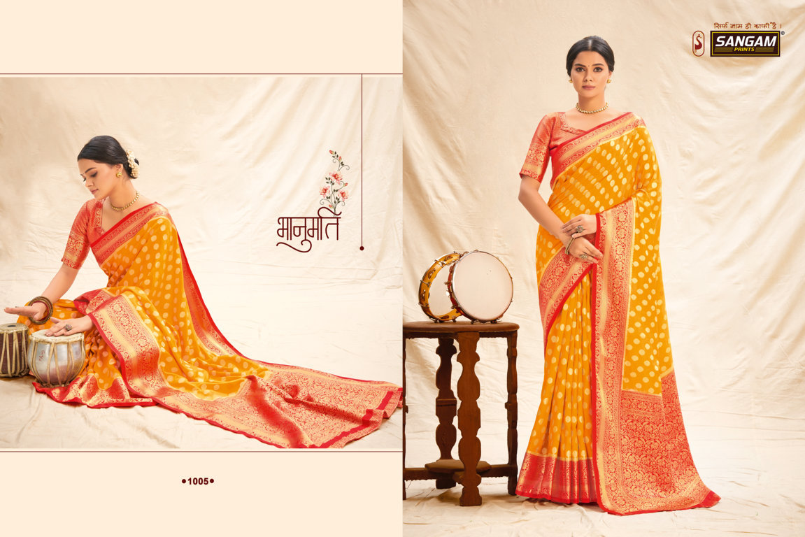 Sangam Kanchipattu Silk Festive Wear Banarasi Saree Catalog