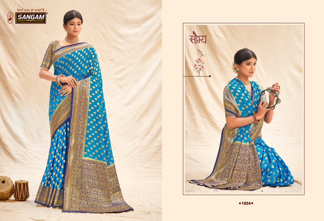 Sangam Kanchipattu Silk Festive Wear Banarasi Saree Catalog