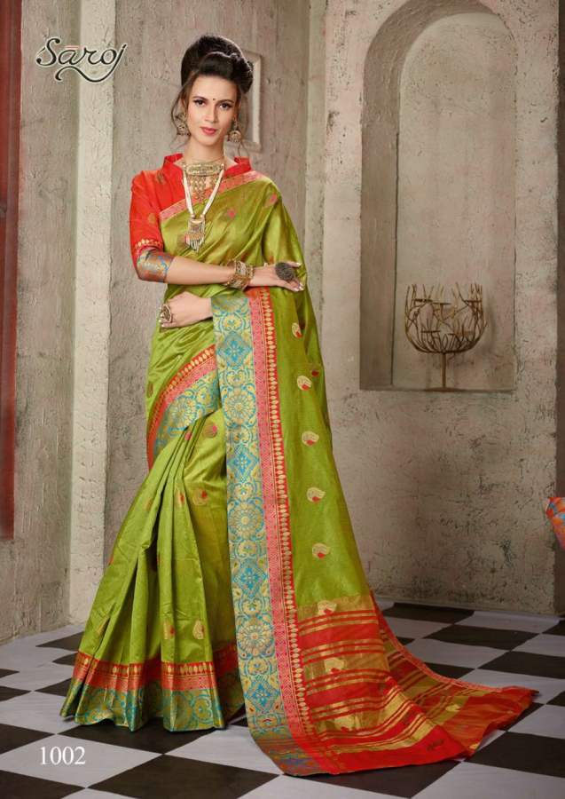 Saroj Alakhnanda Festive Wear Cotton Silk Saree Catalog