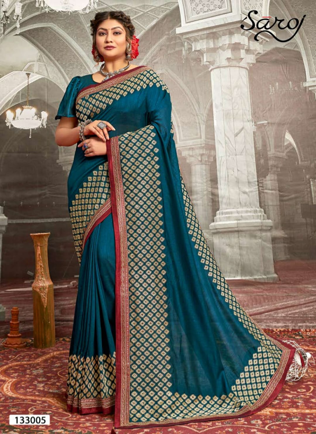 Saroj  Madhurima Silk Embroidery Designer Sarees Catalog