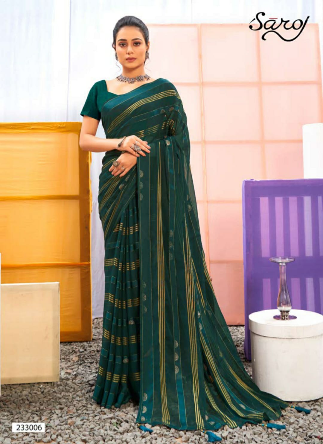 Saroj Marina Casual Wear Weightless Georgette Saree Catalog