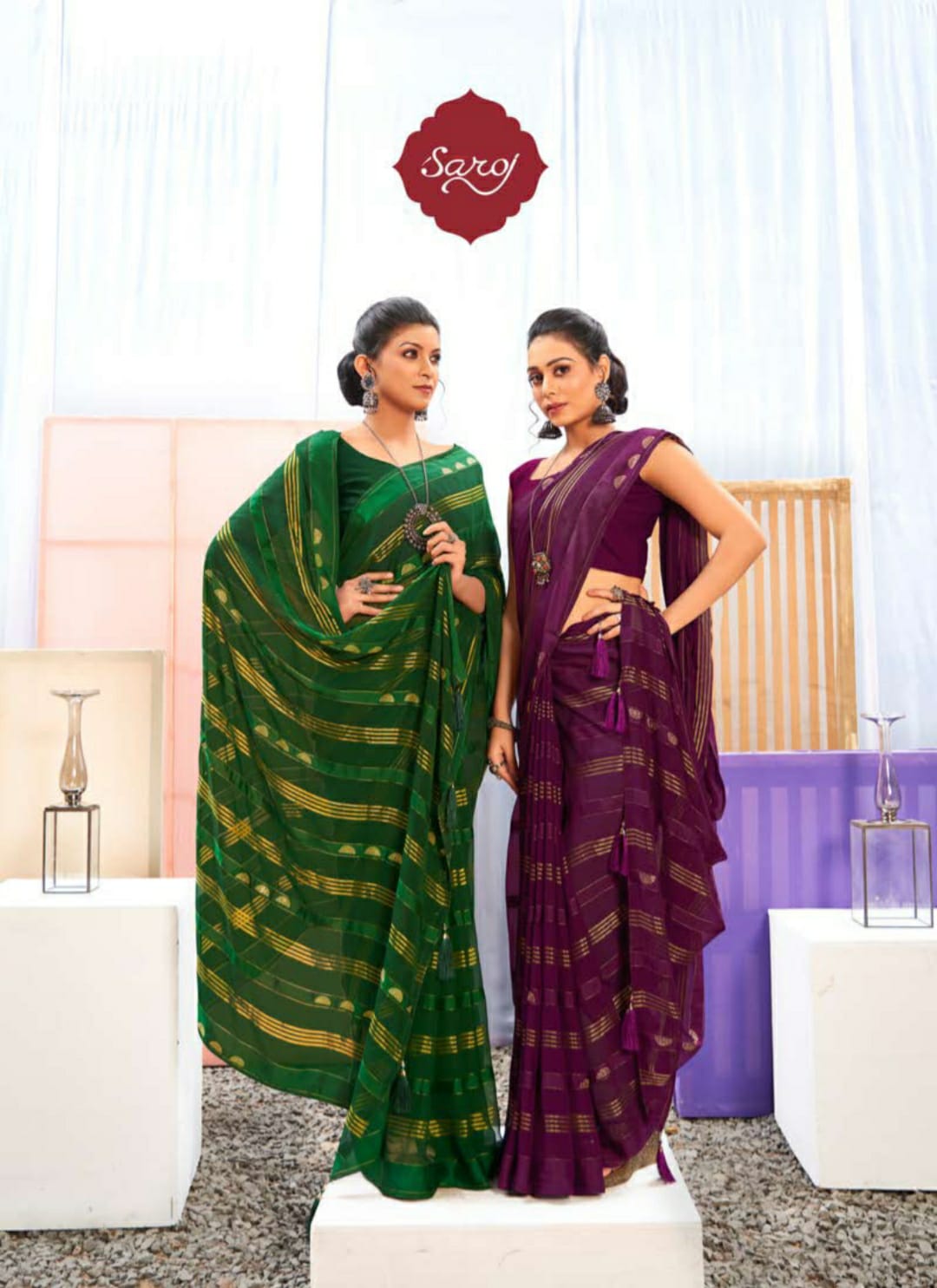 Saroj Marina Casual Wear Weightless Georgette Saree Catalog