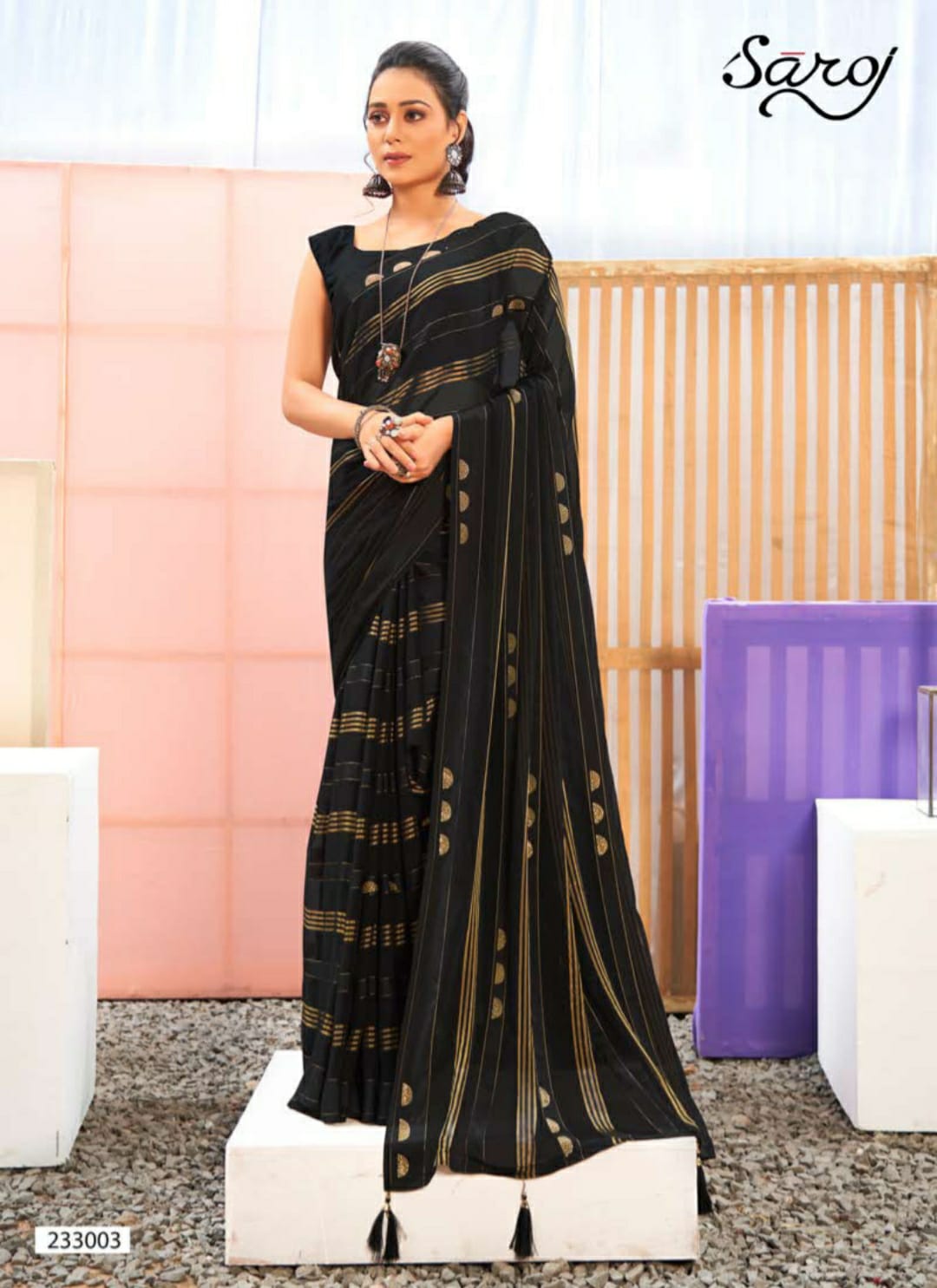 Saroj Marina Casual Wear Weightless Georgette Saree Catalog