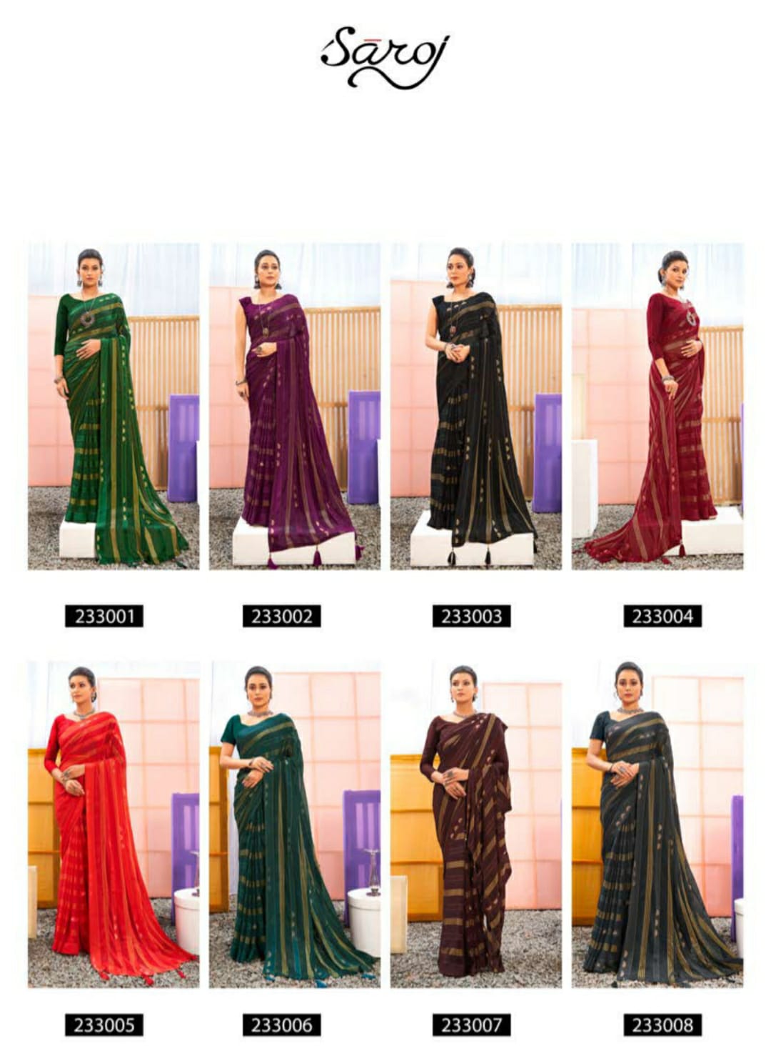 Saroj Marina Casual Wear Weightless Georgette Saree Catalog