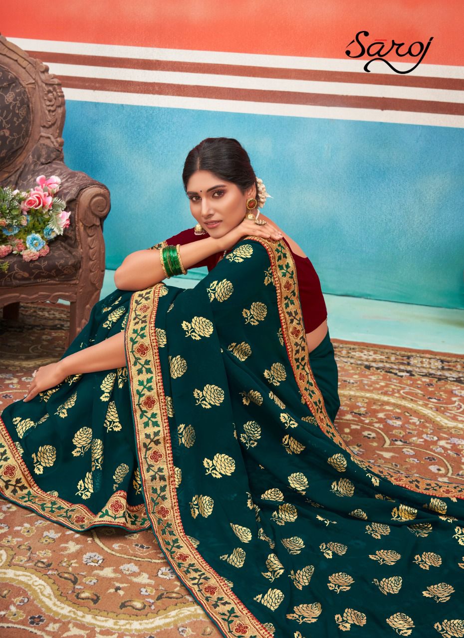 Saroj Panch Ratna Casual Wear Georgette Saree Catalog