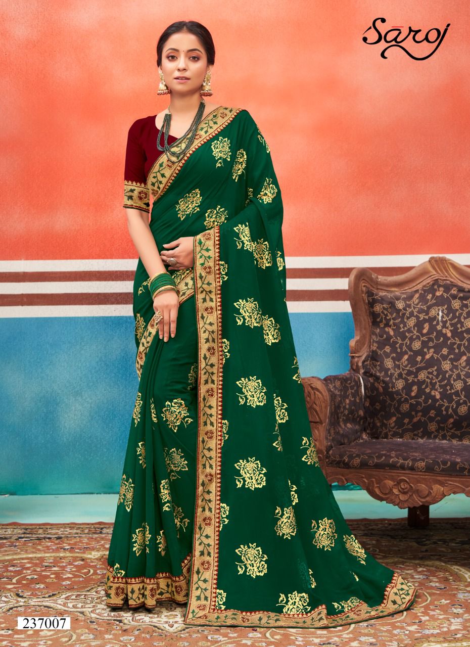 Saroj Panch Ratna Casual Wear Georgette Saree Catalog