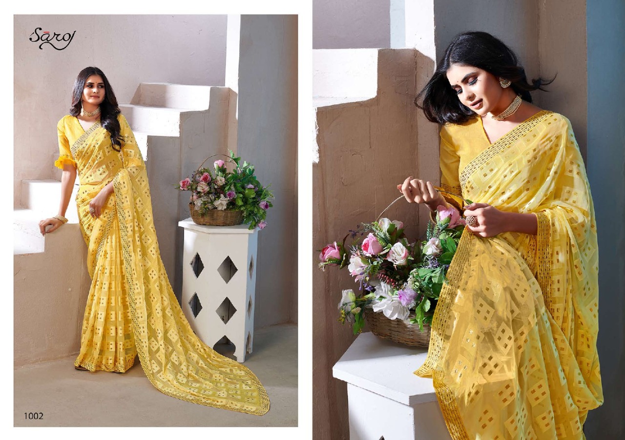 Saroj Prime Rose Casual Wear Georgette Wear Saree Collection