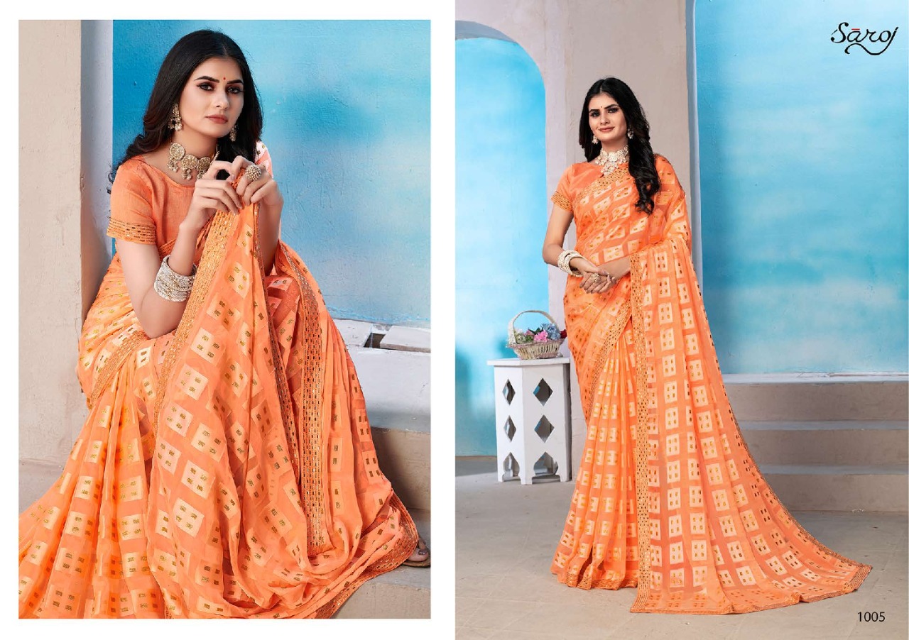Saroj Prime Rose Casual Wear Georgette Wear Saree Collection