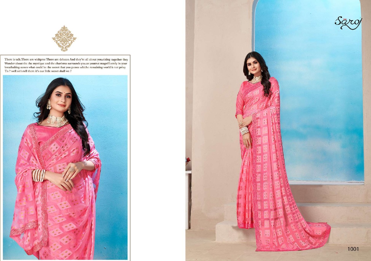 Saroj Prime Rose Casual Wear Georgette Wear Saree Collection