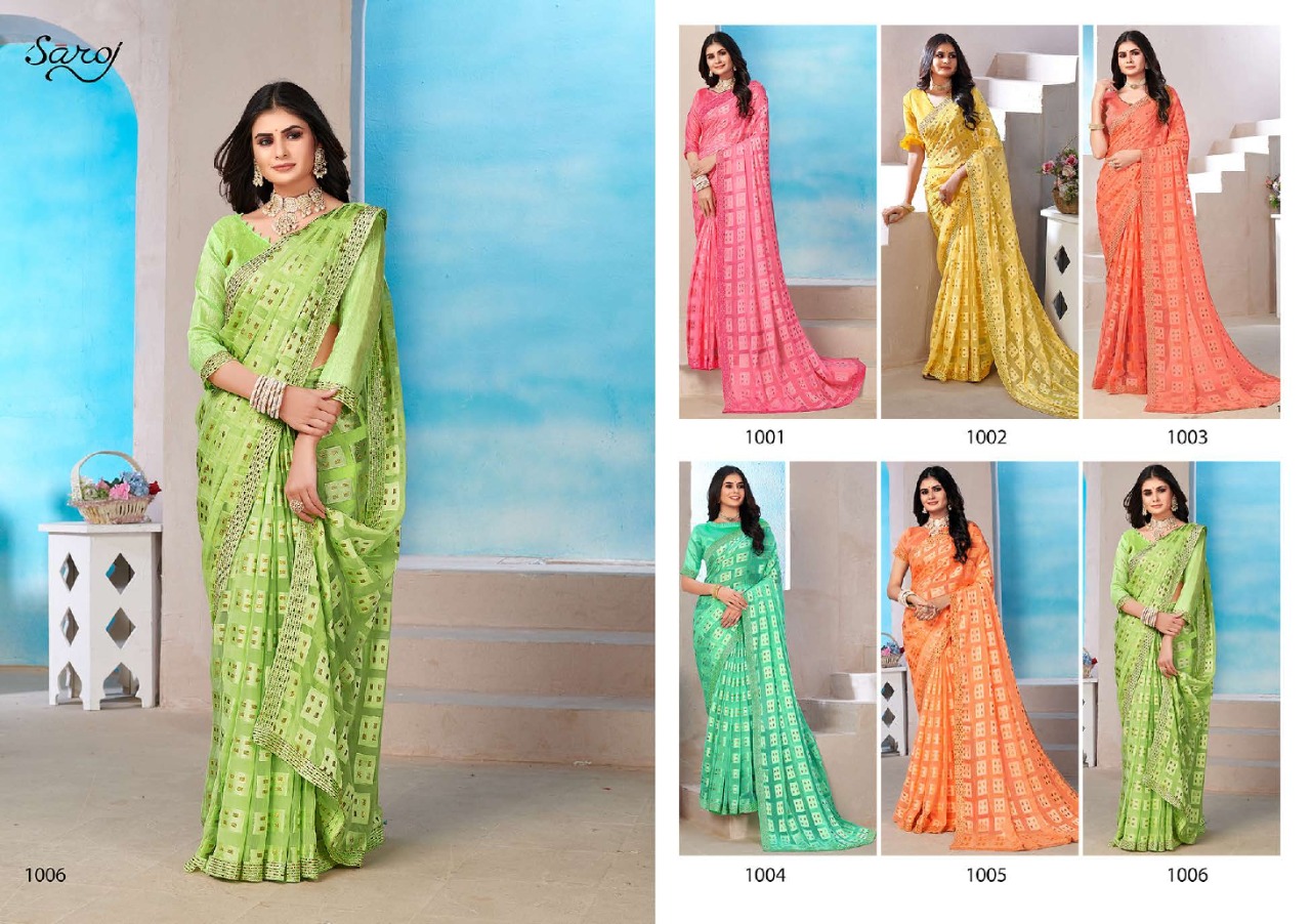 Saroj Prime Rose Casual Wear Georgette Wear Saree Collection