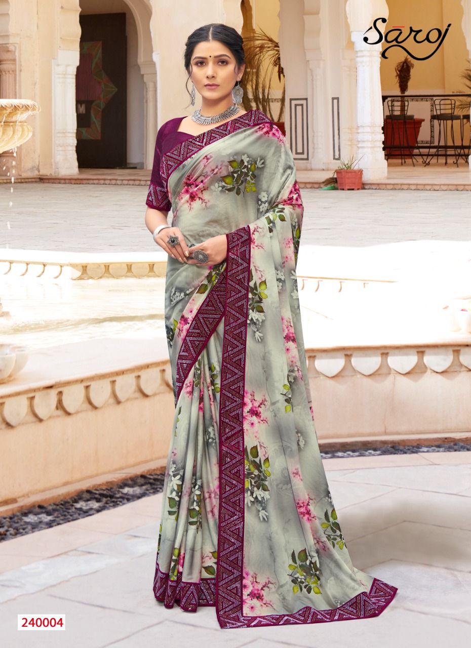 Saroj Shobhanaa Fancy Wear Lycra Saree Catalog
