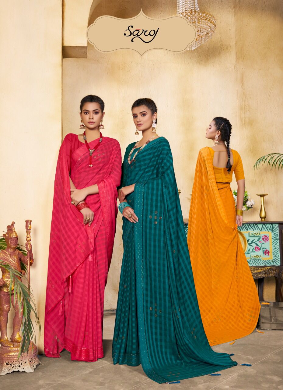 Saroj Sutra Casual Wear Georgette Saree Buy Casual Sarees For Office Wear