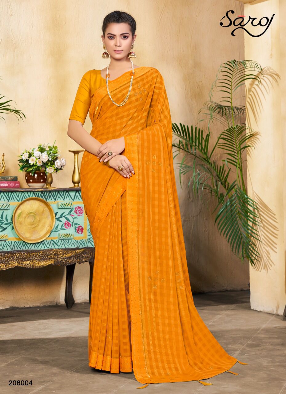 Saroj Sutra Casual Wear Georgette Saree Buy Casual Sarees For Office Wear