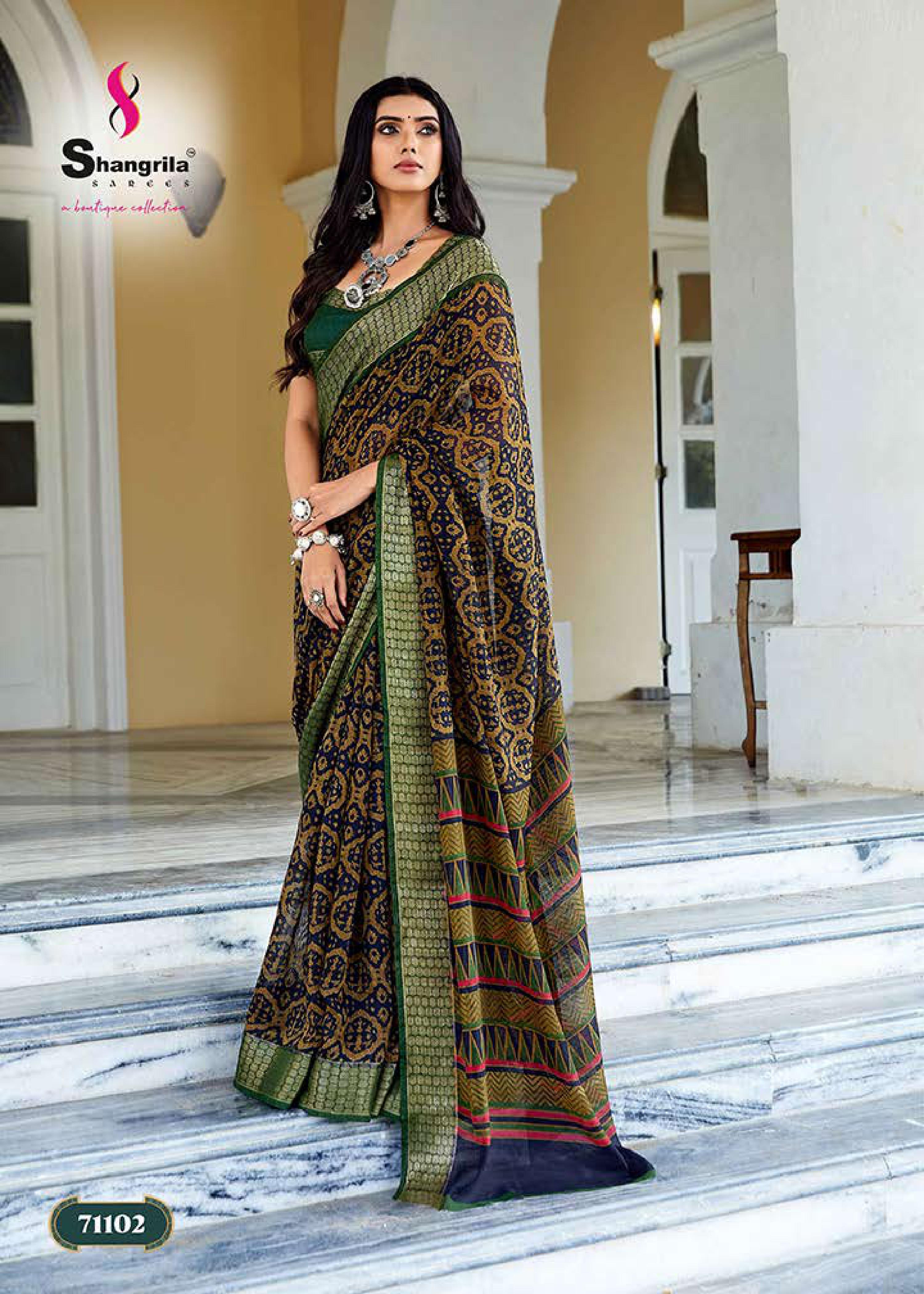 Shangrila Kanjivaram Silk Jacquard Festive Wear Saree Catalog