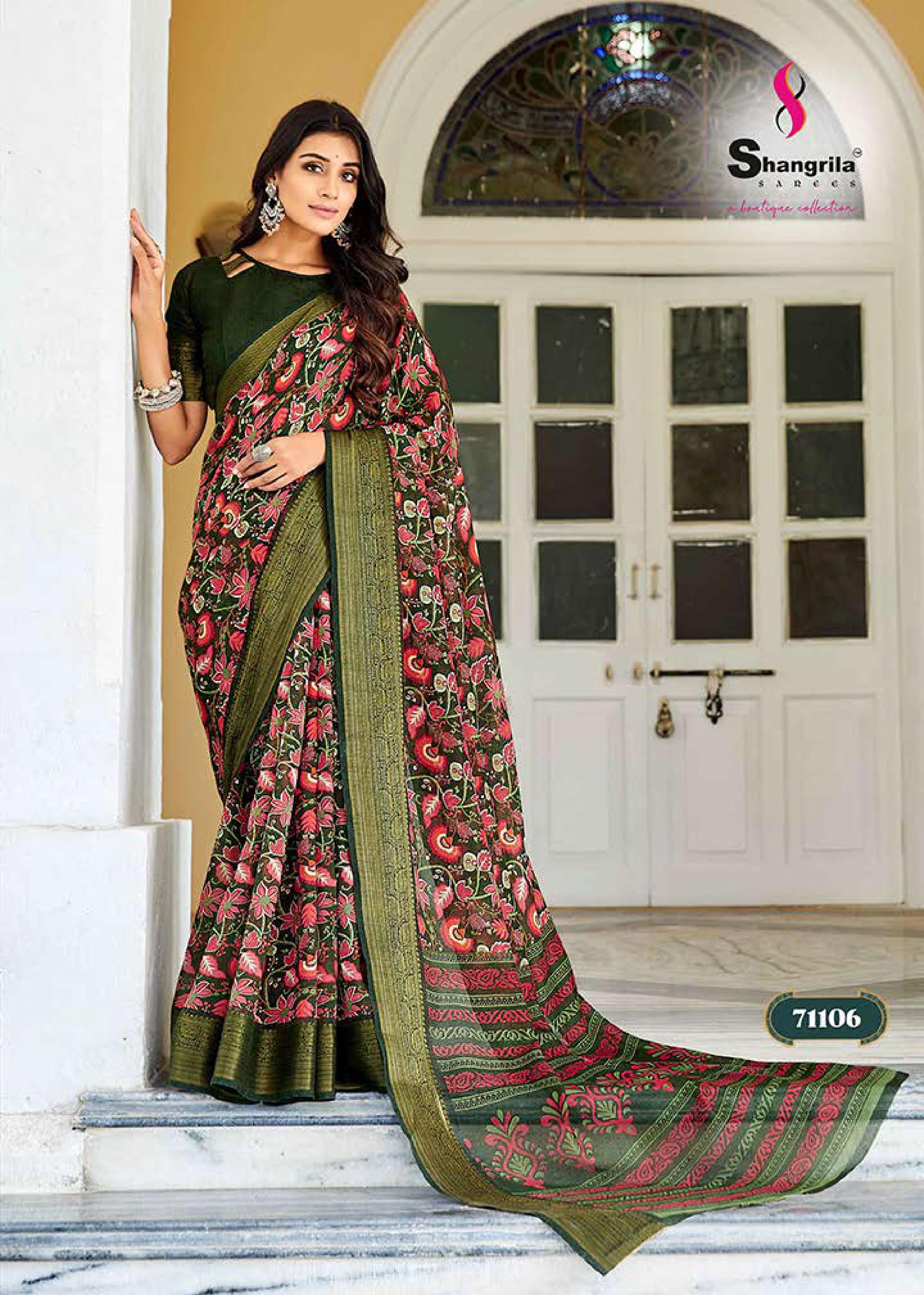 Shangrila Kanjivaram Silk Jacquard Festive Wear Saree Catalog