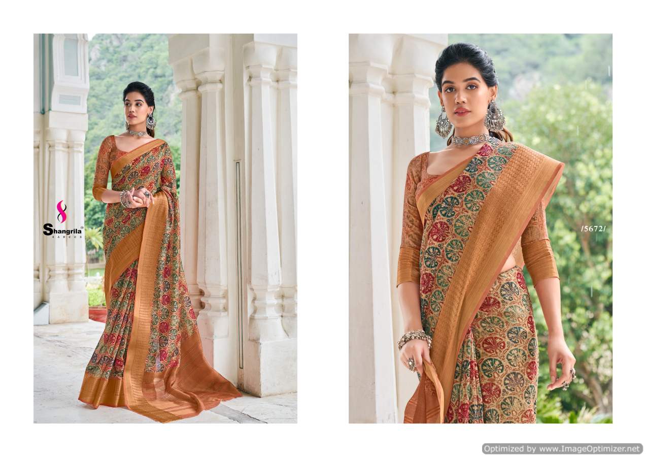 Shangrila Niharika Digital  Vol 2 Fancy Wear Linen Saree Catalog