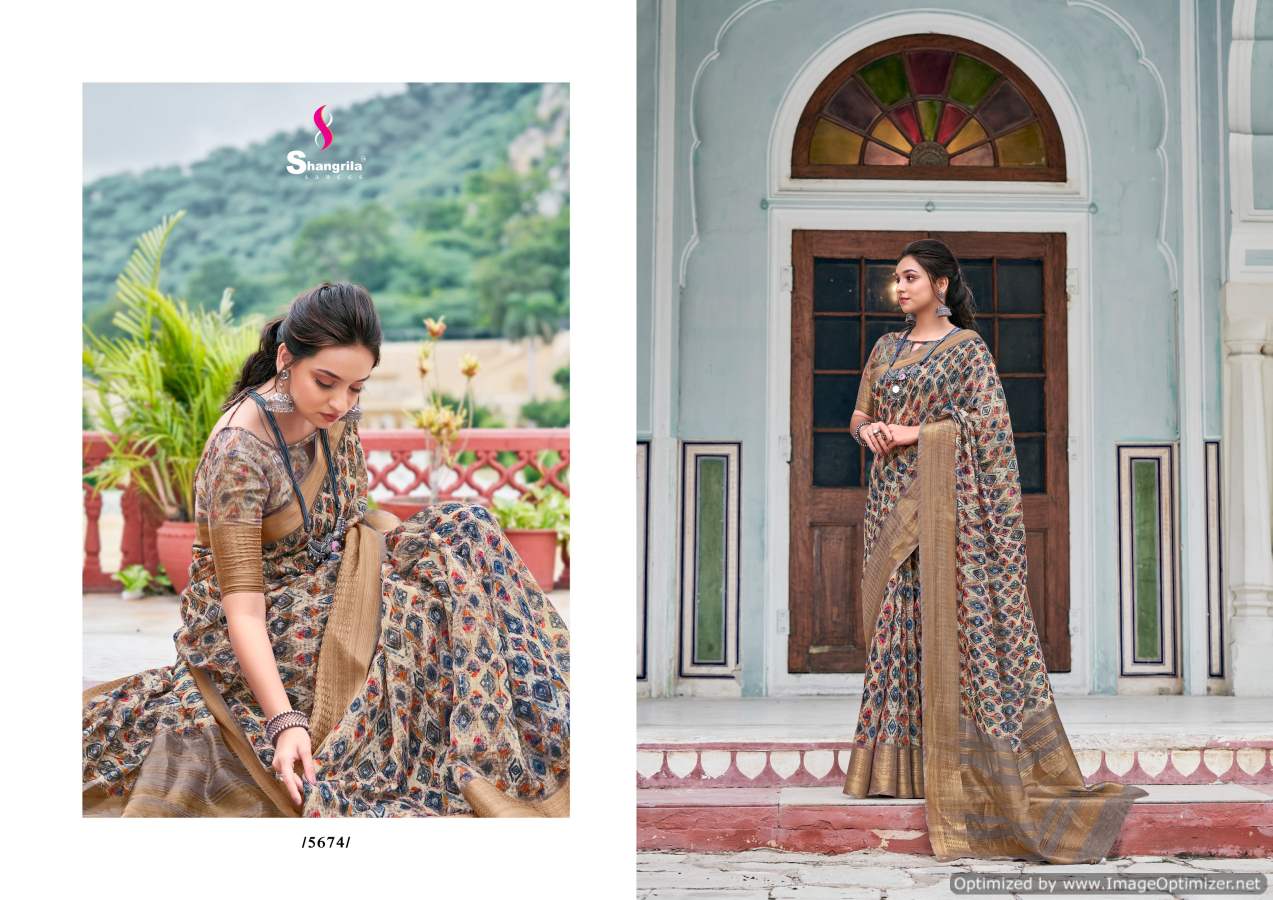 Shangrila Niharika Digital  Vol 2 Fancy Wear Linen Saree Catalog