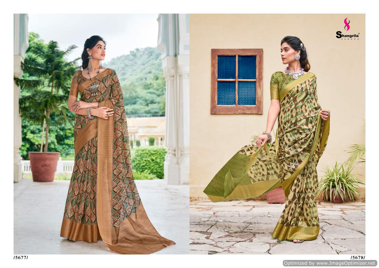 Shangrila Niharika Digital  Vol 2 Fancy Wear Linen Saree Catalog
