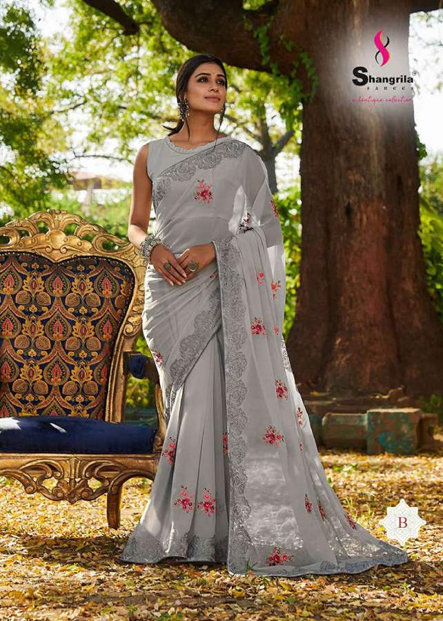 Shangrila Nikhar Casual Wear Georgette Saree Catalog