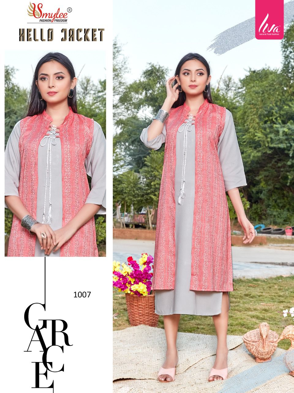Smylee Hello Jacket Designer Kurti With Jacket Catalog