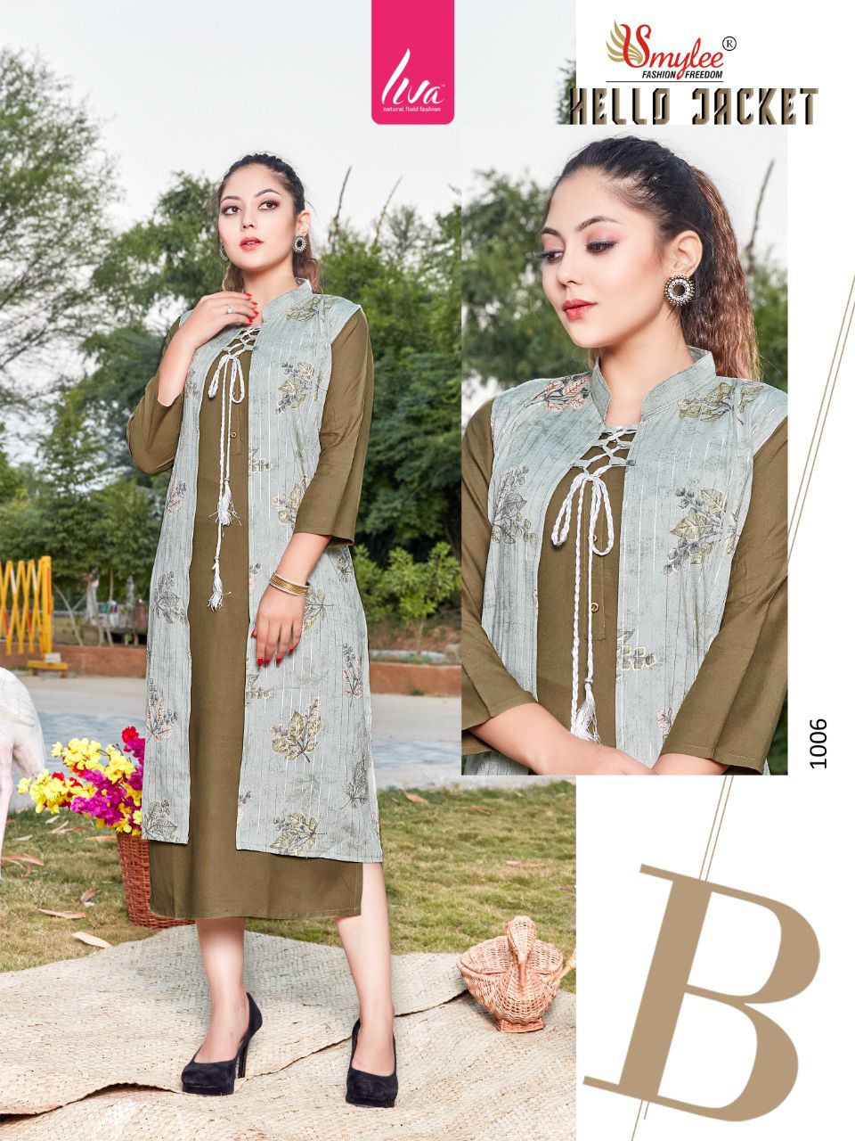 Smylee Hello Jacket Designer Kurti With Jacket Catalog