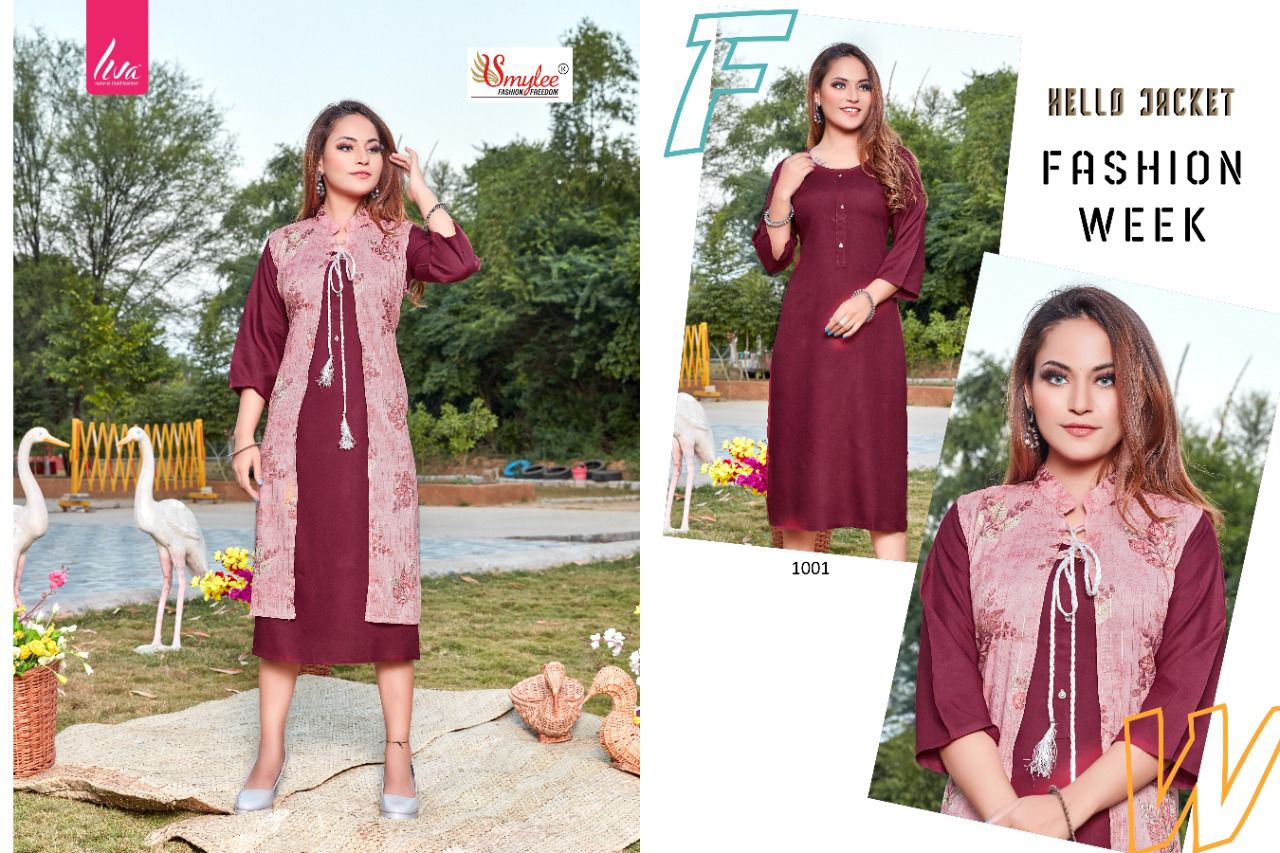 Smylee Hello Jacket Designer Kurti With Jacket Catalog