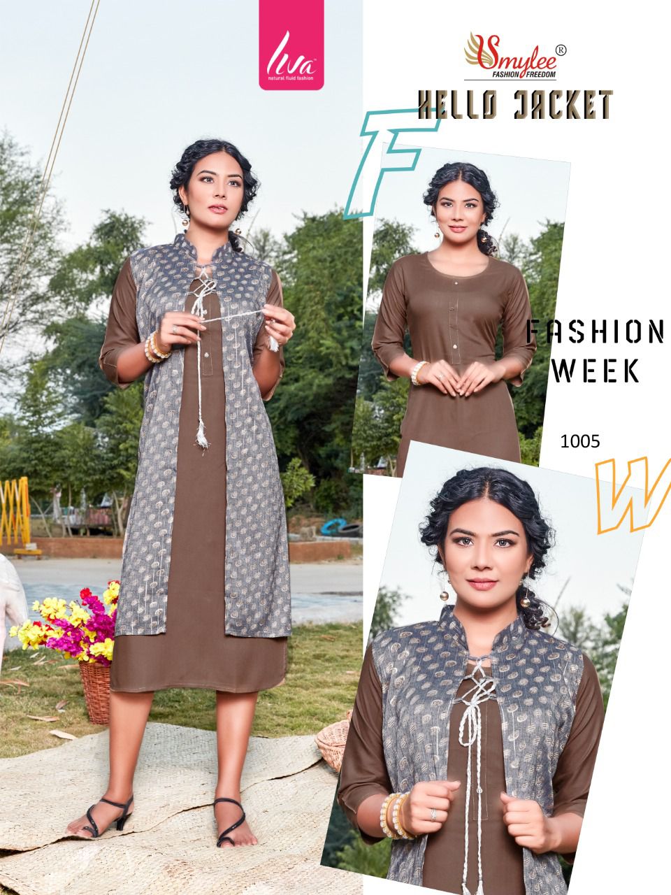 Smylee Hello Jacket Designer Kurti With Jacket Catalog