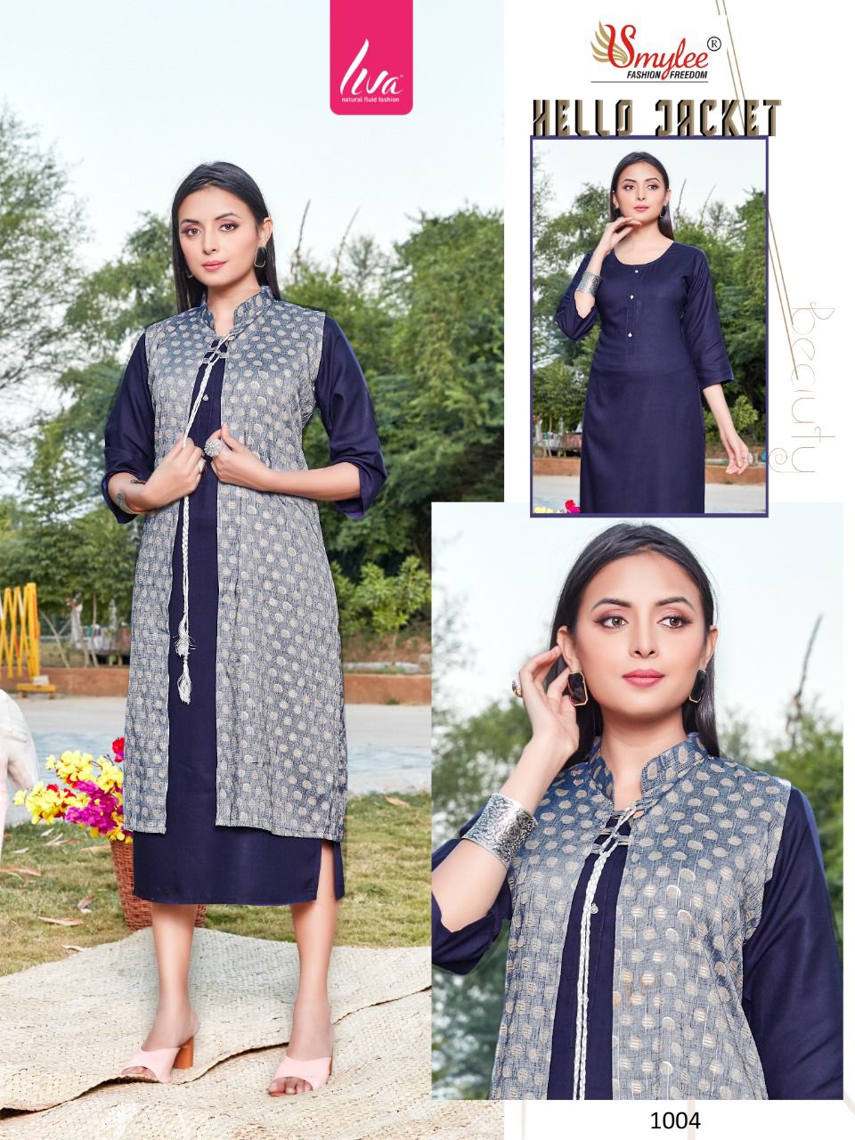 Smylee Hello Jacket Designer Kurti With Jacket Catalog
