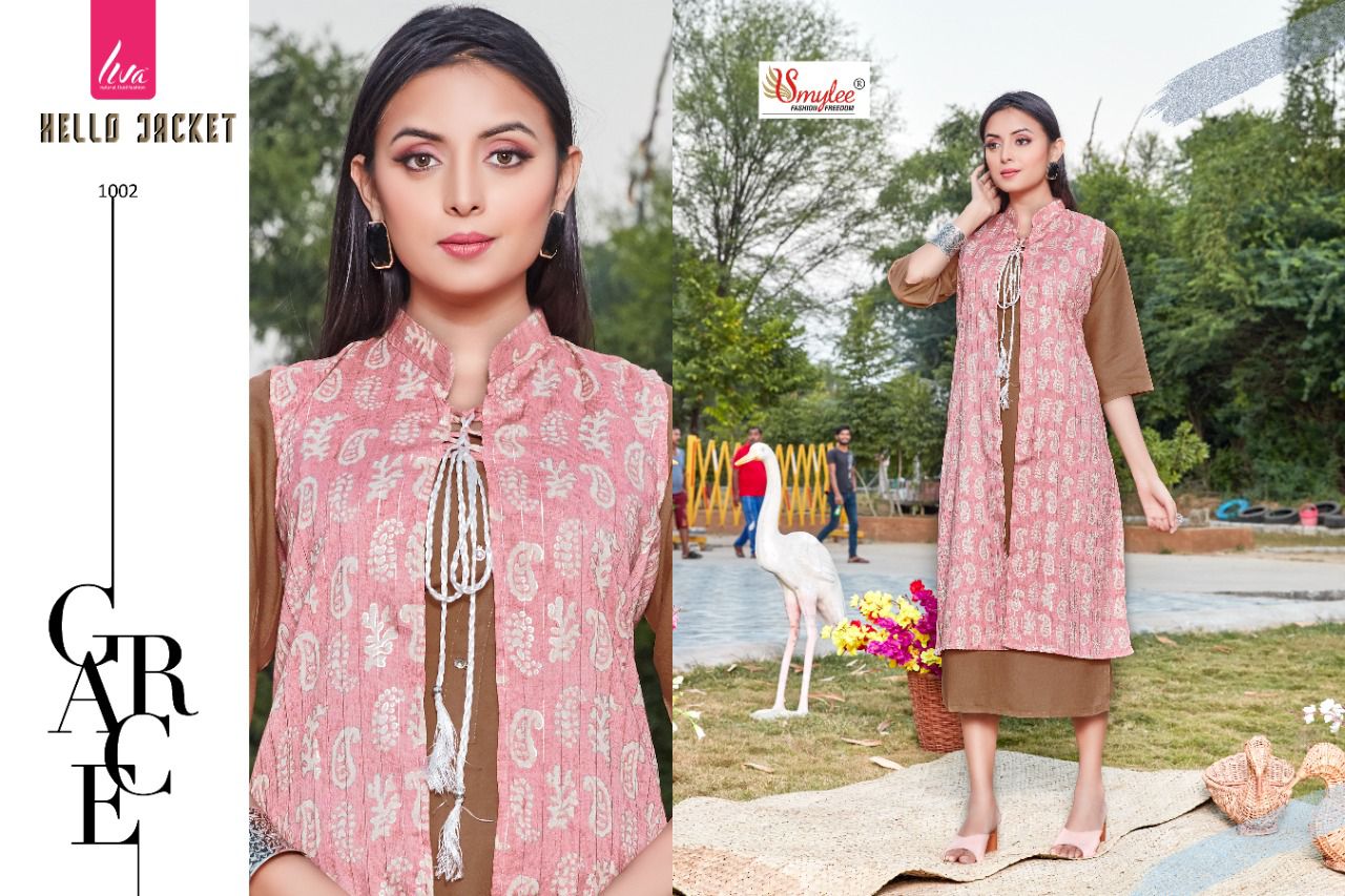 Smylee Hello Jacket Designer Kurti With Jacket Catalog