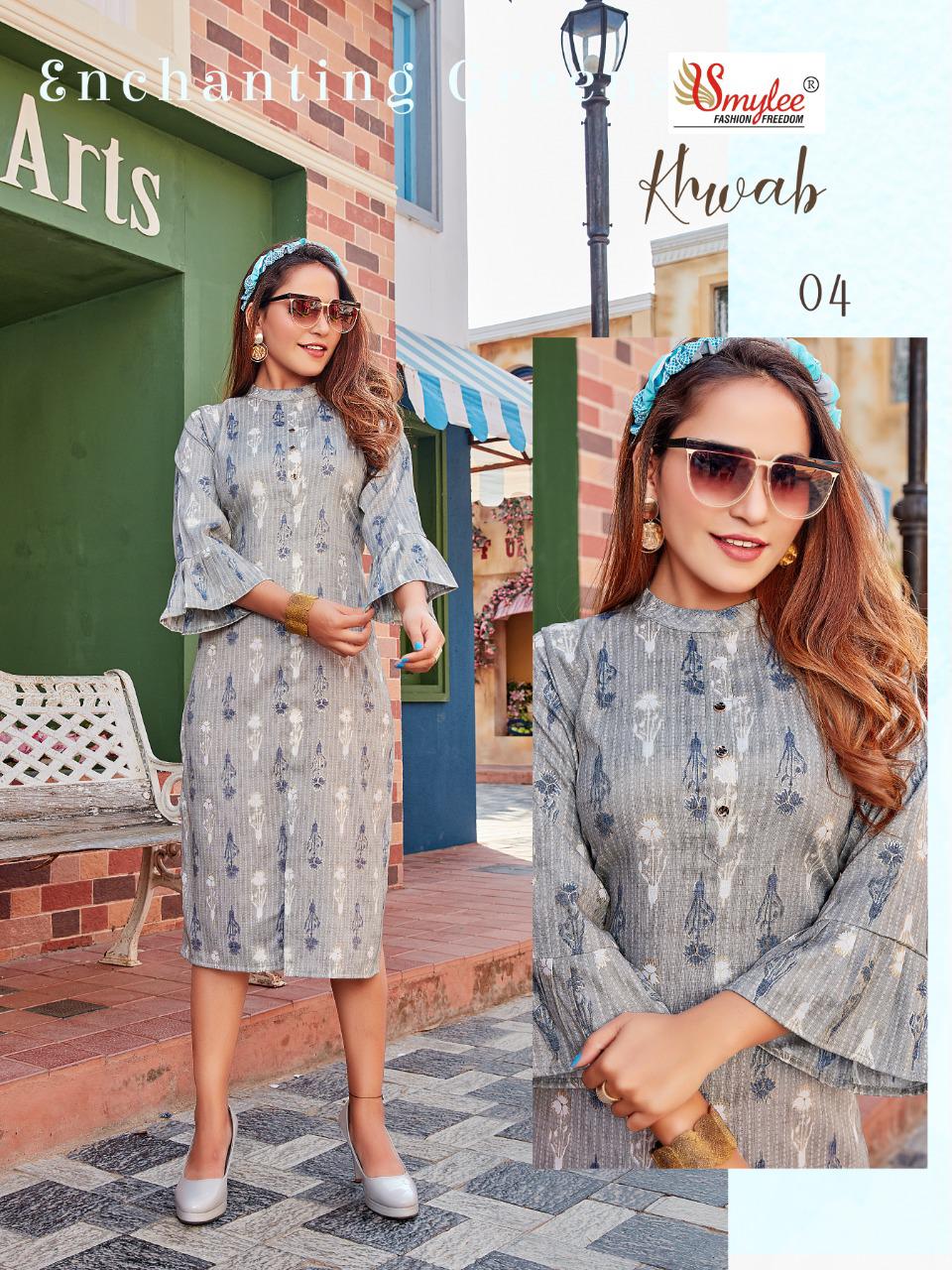 Smylee Khwab Heavy Rayon With Foil Print For Daily Wear Kurti Catalog