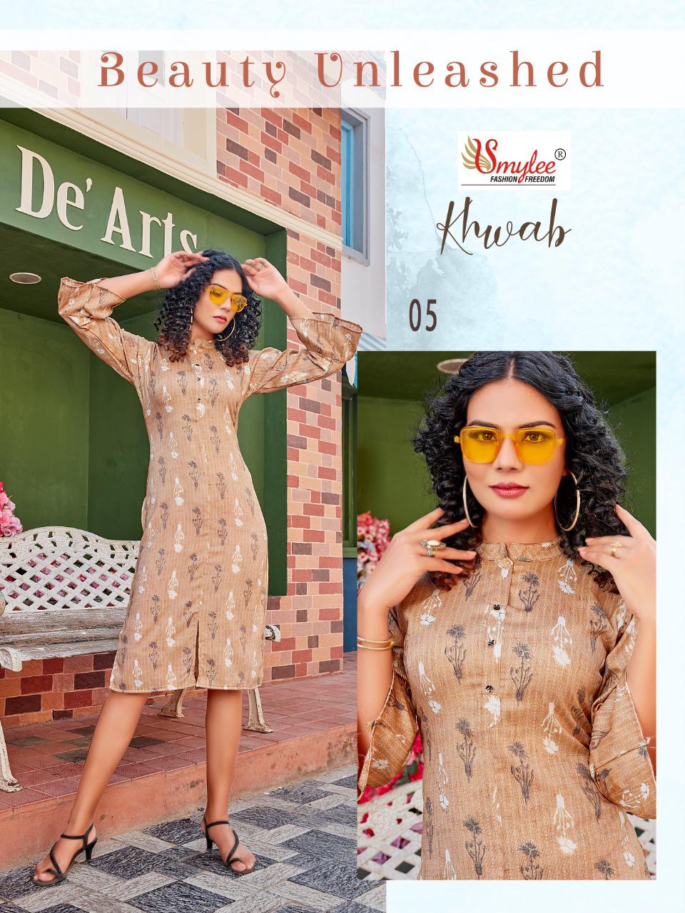 Smylee Khwab Heavy Rayon With Foil Print For Daily Wear Kurti Catalog