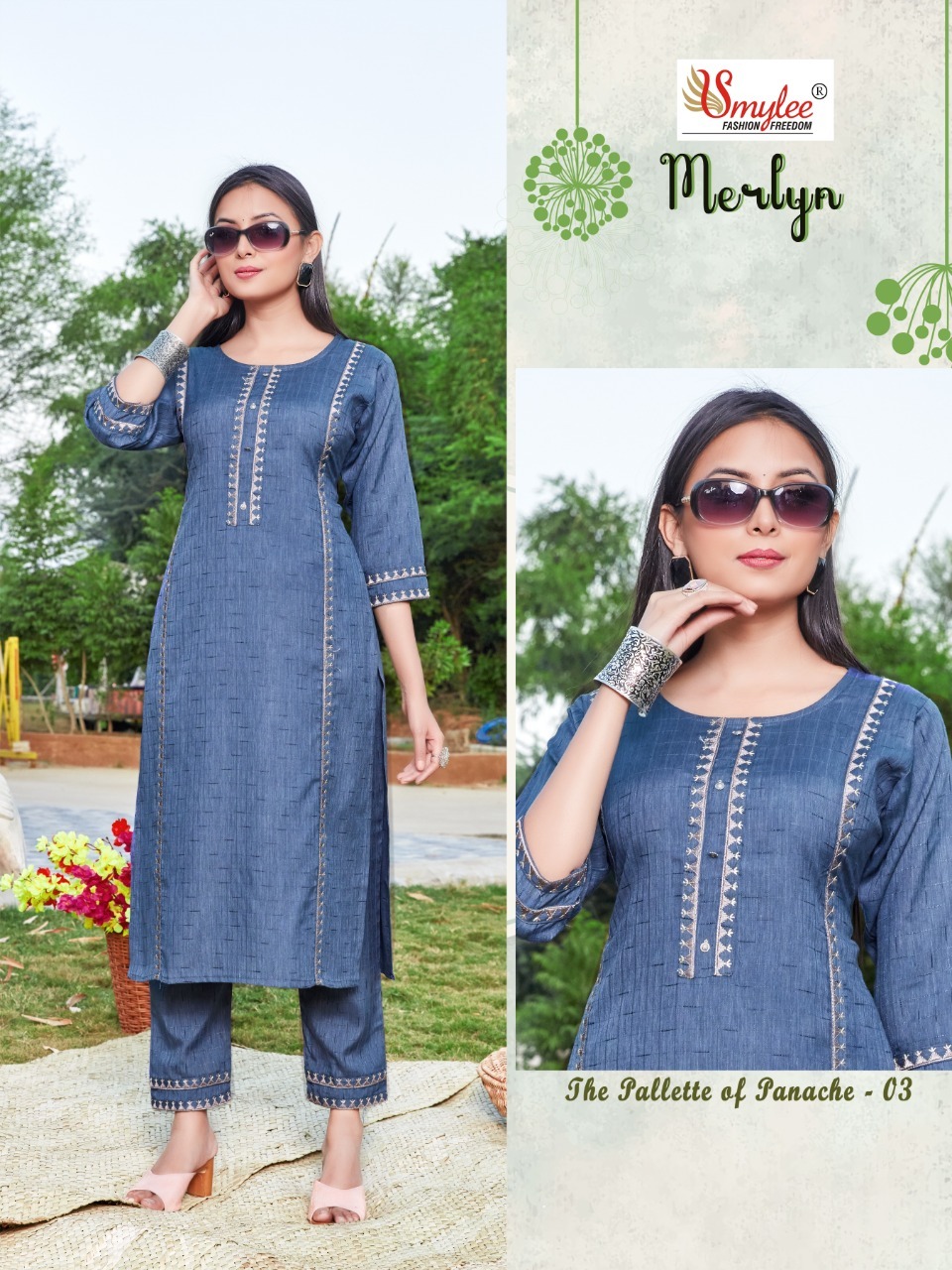 Smylee Merlyn Rayon Designer Kurti With Pant Catalog