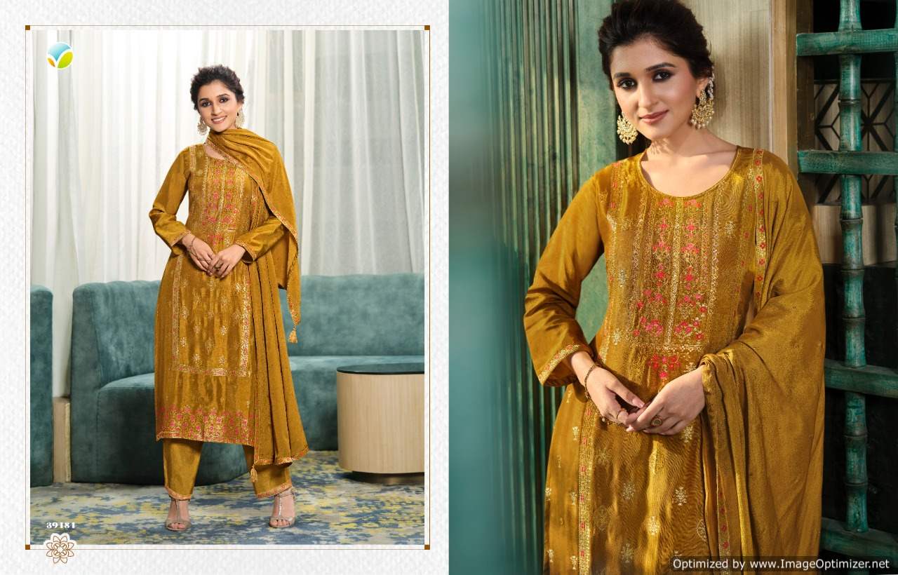 Vinay Tumbaa Zari Fancy Wear Kurti With Bottom And Dupatta Catalog