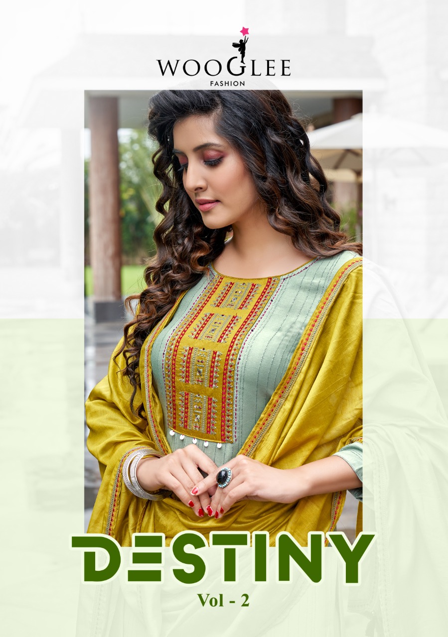 Wooglee Destiny  Vol 2 Festive Fancy Kurti With Botton And Dupatta Catalog