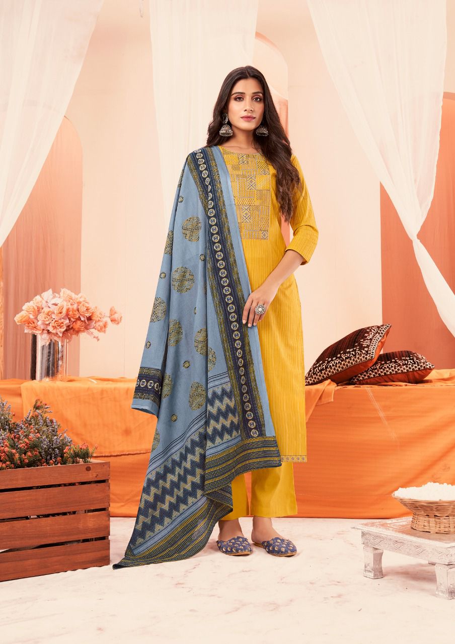 Yashika Kaantha Cambric Cotton Designer Dress Material Catalog