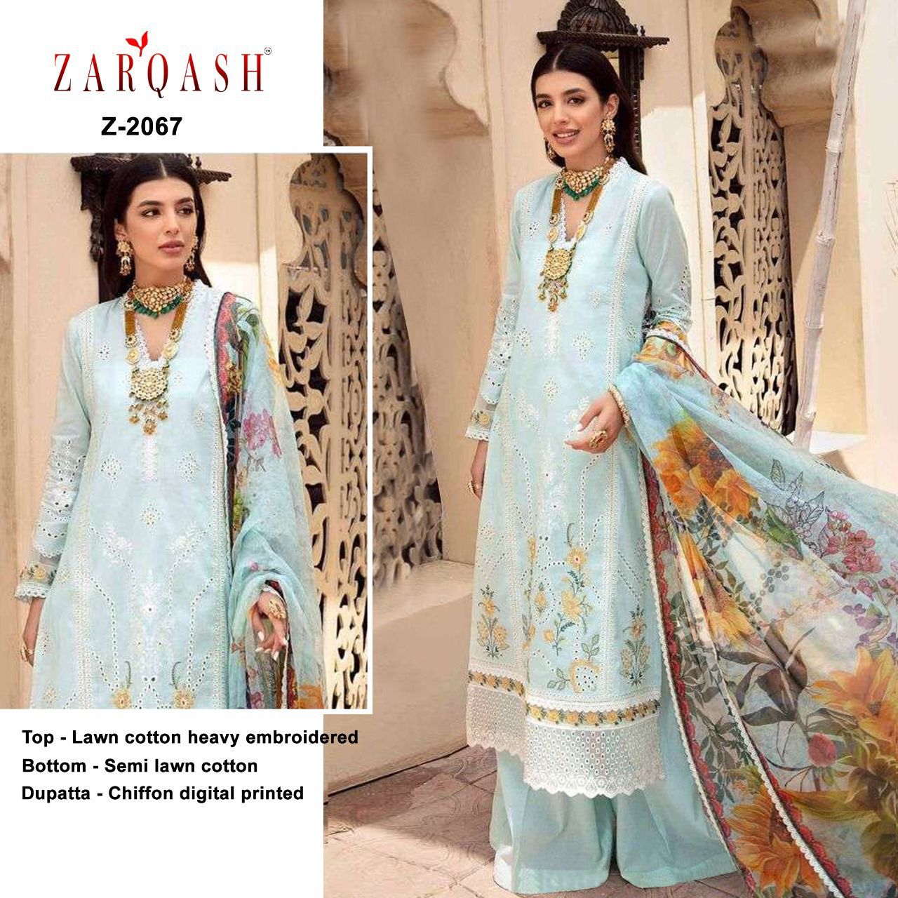 Zarqash Mah E Noor Fancy Cotton Embroidery Pakistani Salwar Suits Catalog