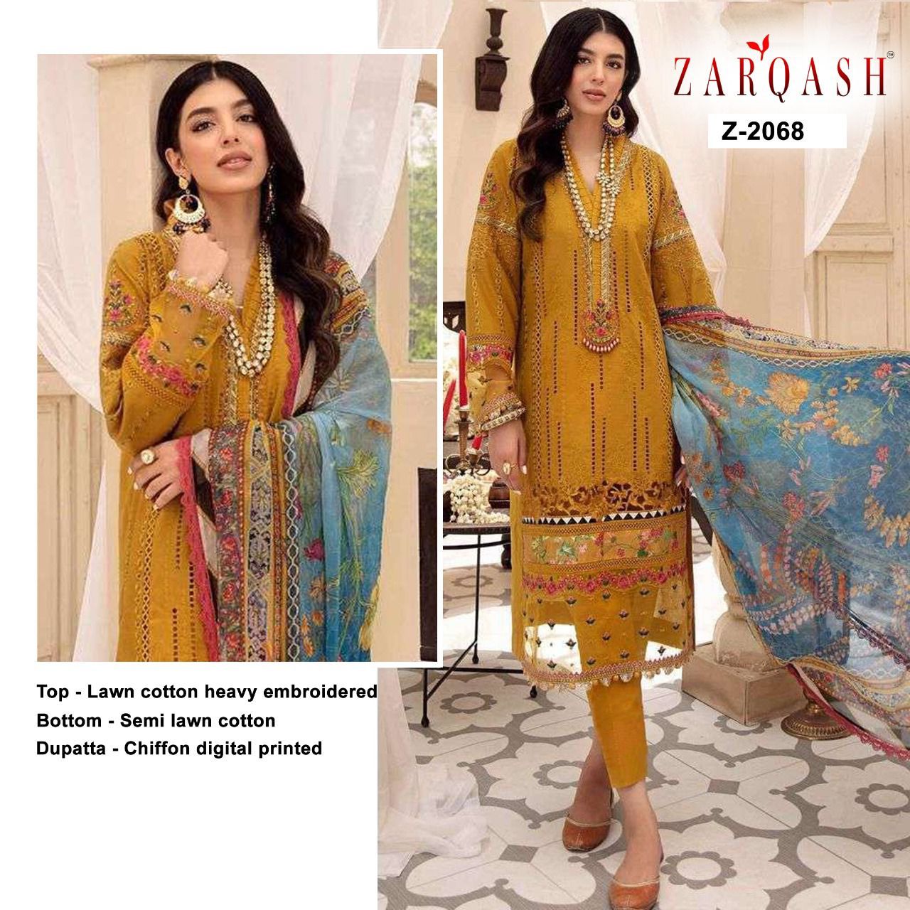 Zarqash Mah E Noor Fancy Cotton Embroidery Pakistani Salwar Suits Catalog