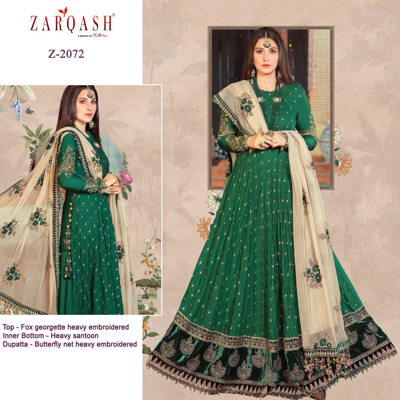 Zarqash Sateen Maria B Fox Georgette Pakistani Suits Catalog