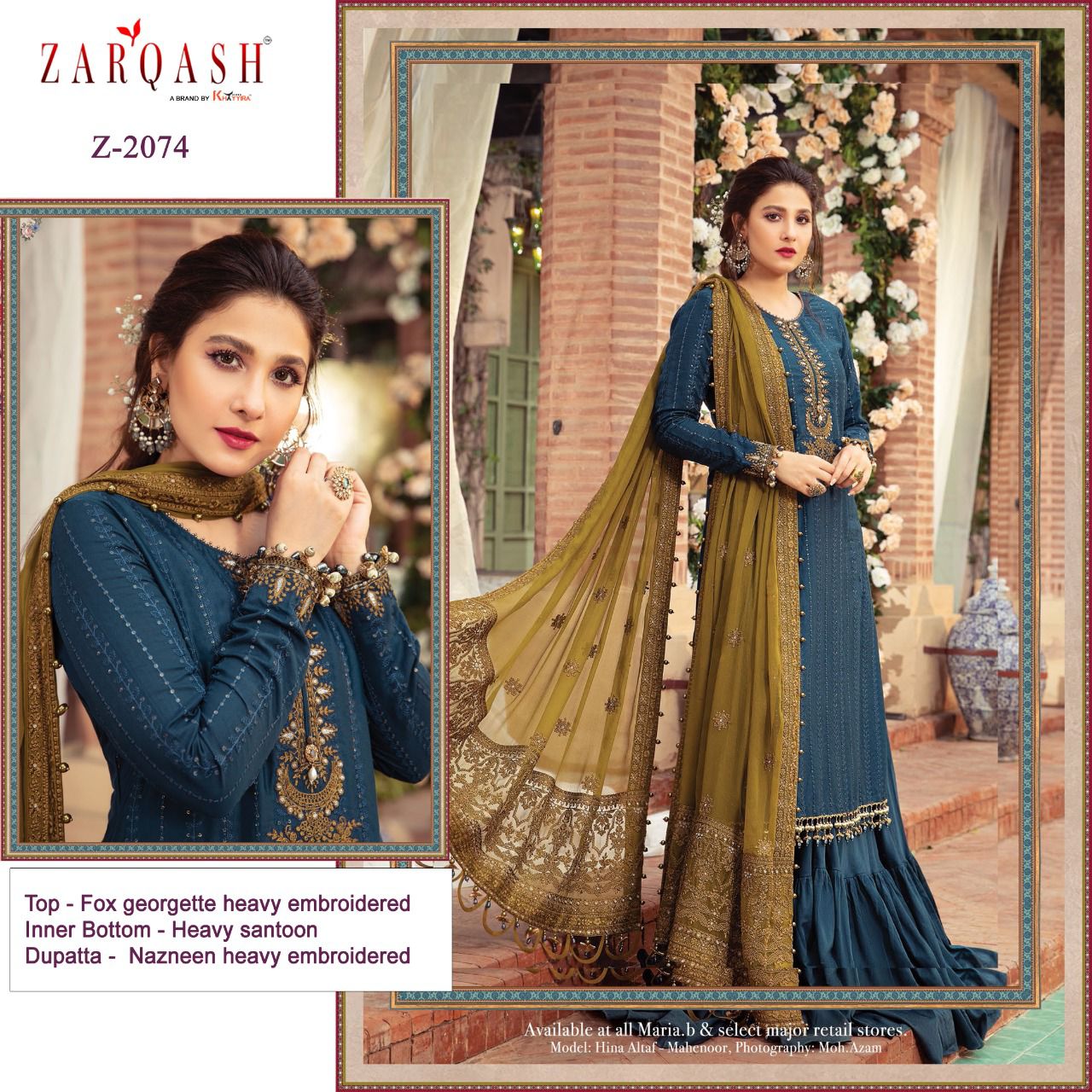 Zarqash Sateen Maria B Fox Georgette Pakistani Suits Catalog