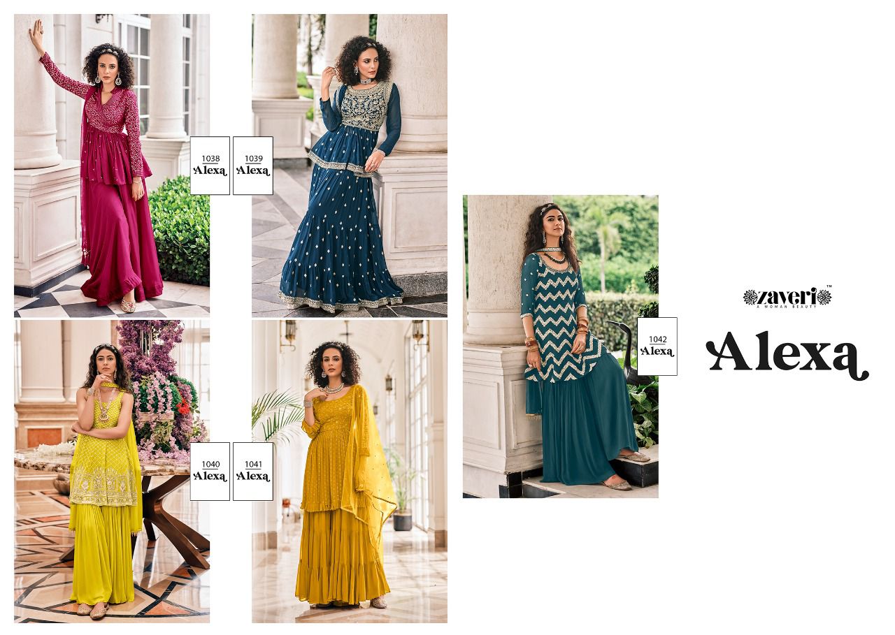 Zaveri Alexa Vol  1 Designer Wedding Wear Sharara With  Top  And Duptta Catalog