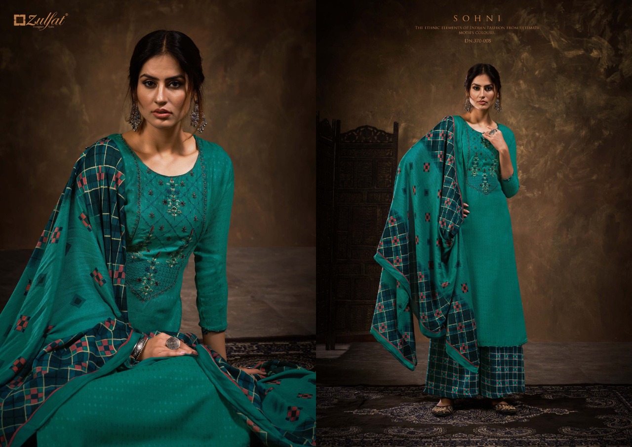 Zulfat Sohni  Vol 7 Beautiful  Embroidery Pashmina Dress Material Catalog