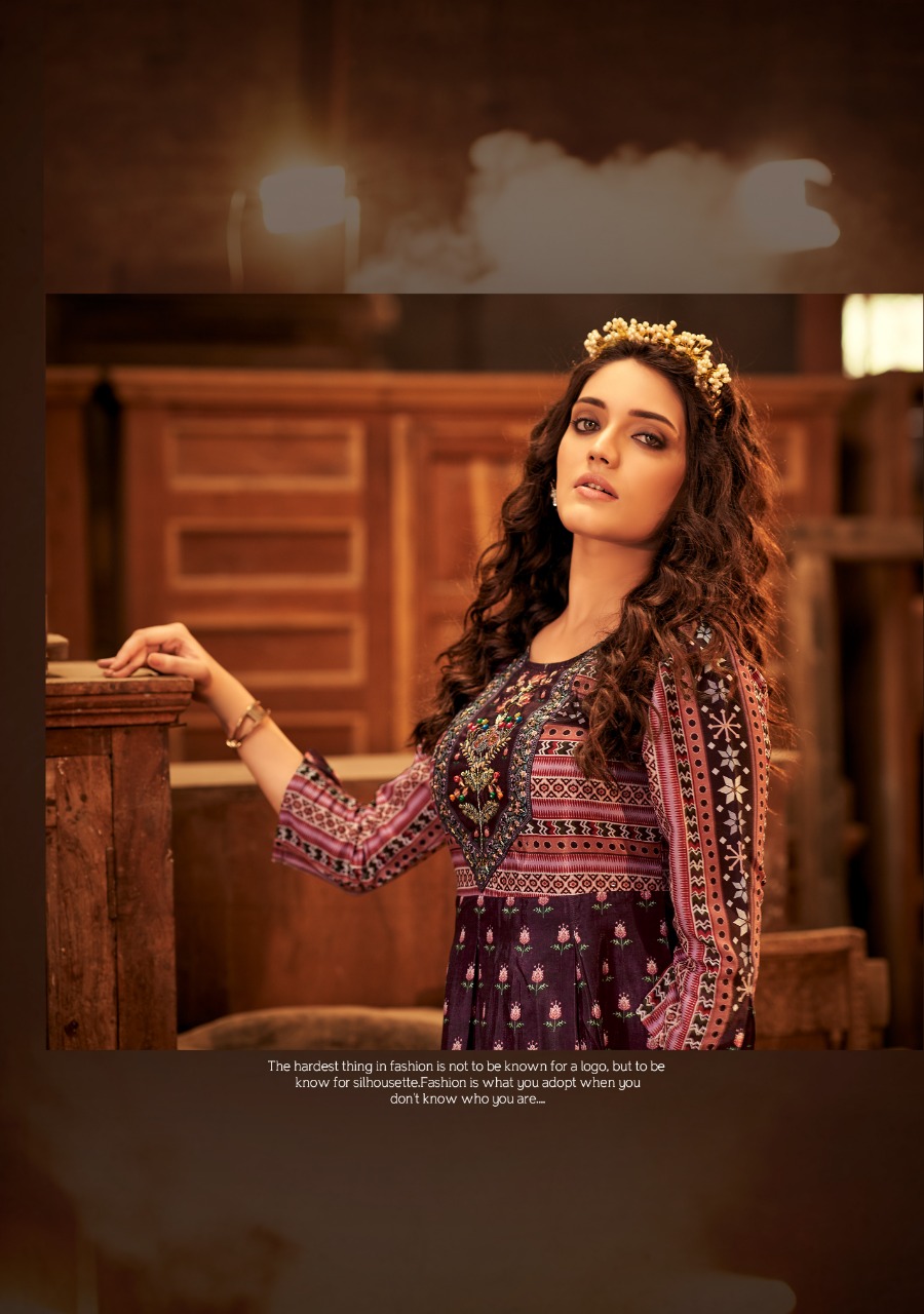 Shichi Noor Collection Long Gown Style Kurti Catalog