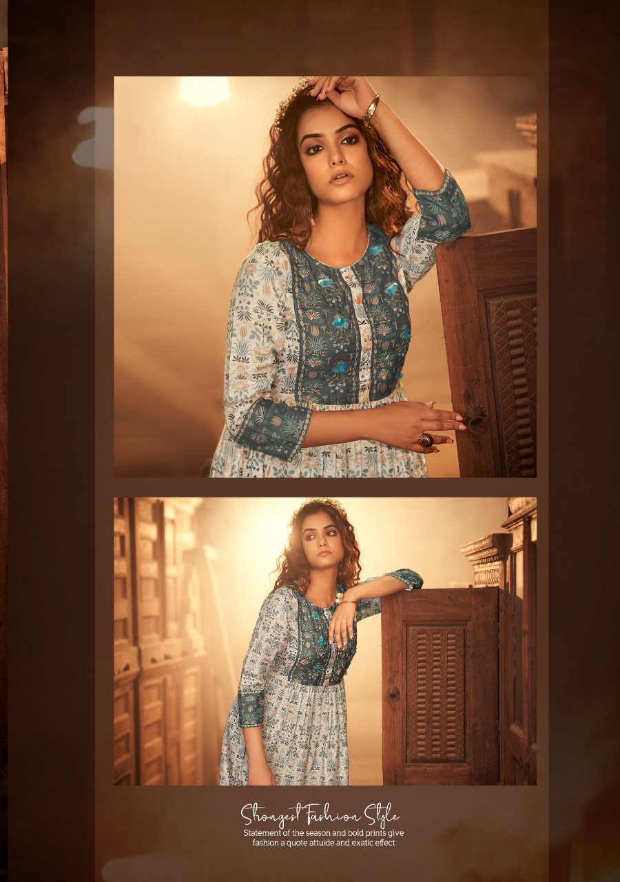 Shichi Noor Collection Long Gown Style Kurti Catalog