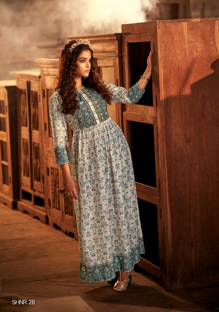 Shichi Noor Collection Long Gown Style Kurti Catalog