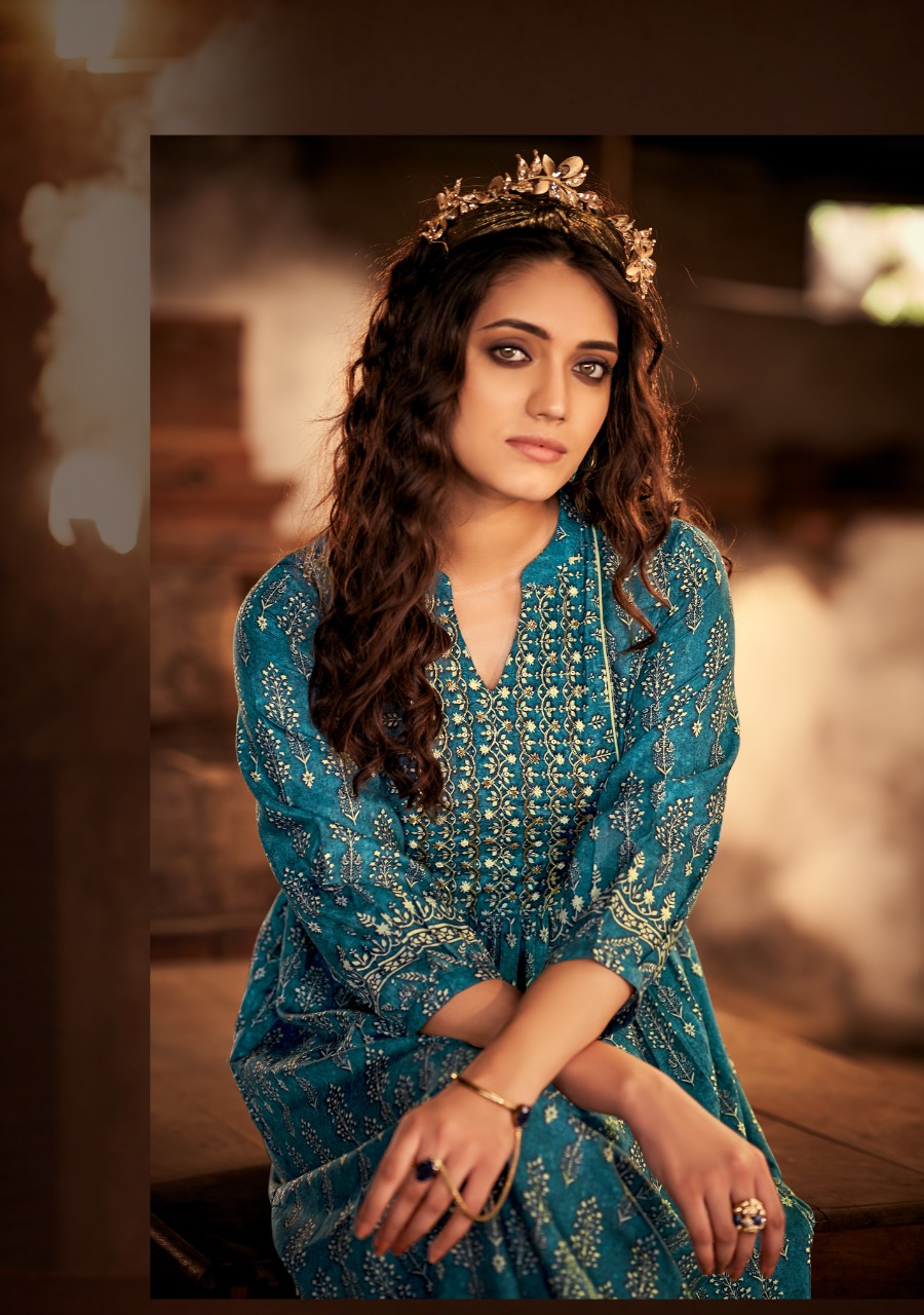 Shichi Noor Collection Long Gown Style Kurti Catalog