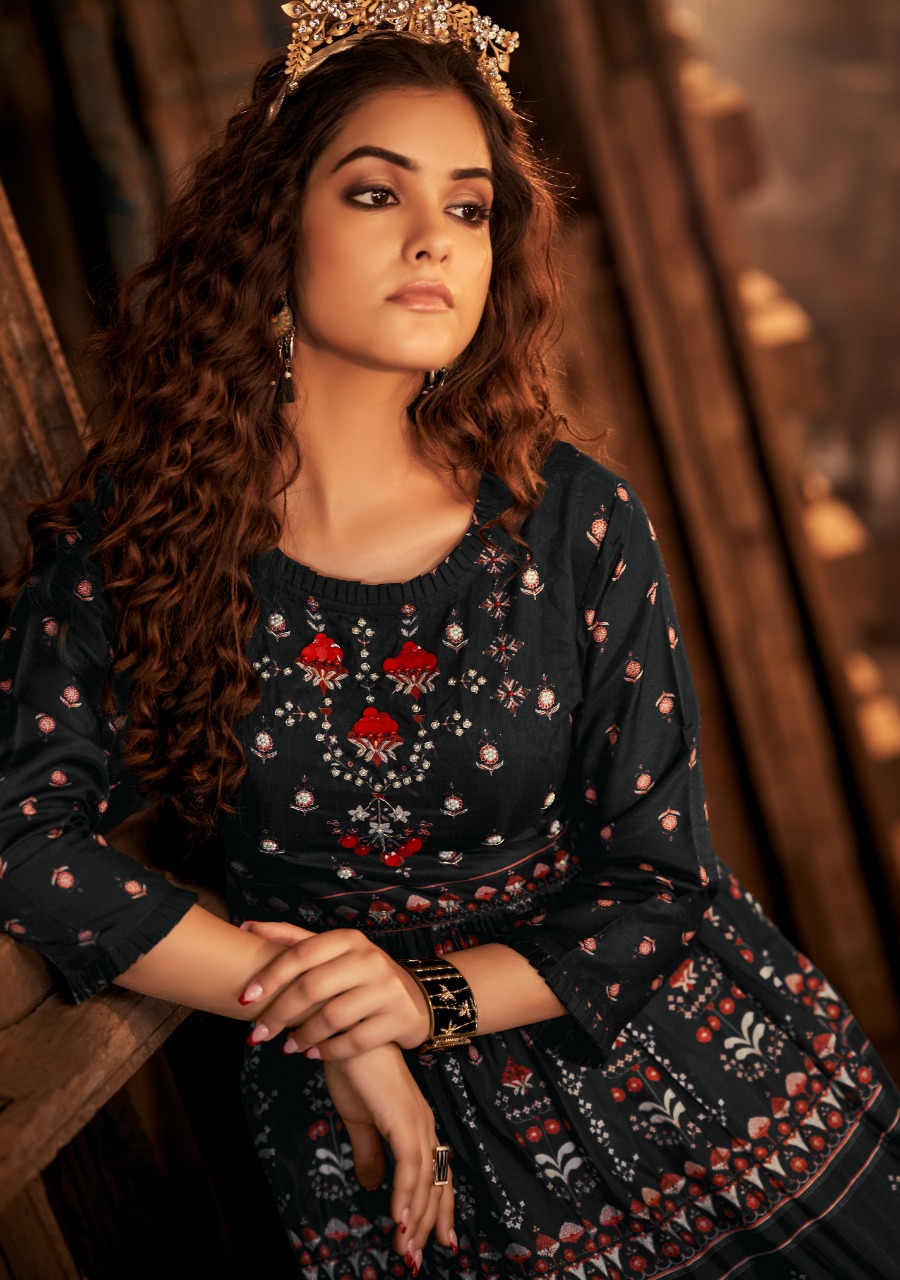 Shichi Noor Collection Long Gown Style Kurti Catalog